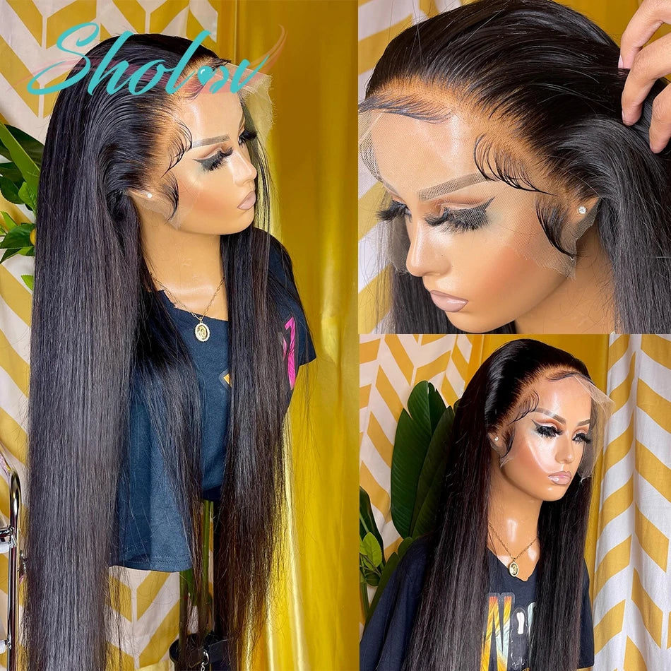 Sholove 13x4 Full Lace Wig Natural Color Lace Wig Brazilian Human Hair Wig for Women