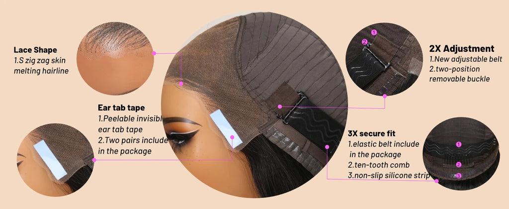 UNice PreEverything 13x4 Frontal Wig Human Hair Body Wave Lace Front Wig Pre Cut Pre Bleached Pre Plucked Lace Wig Ready To Wear