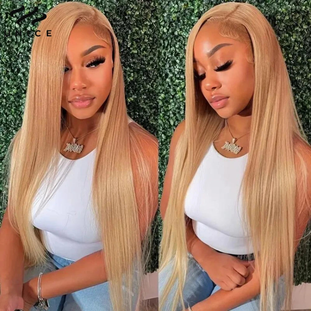 UNice #27 Honey Blonde Straight Bundles 1/3/4 PCS Deal 100% Human Hair Bundles 100Grams Per Bundle Sew In Quick Weaves