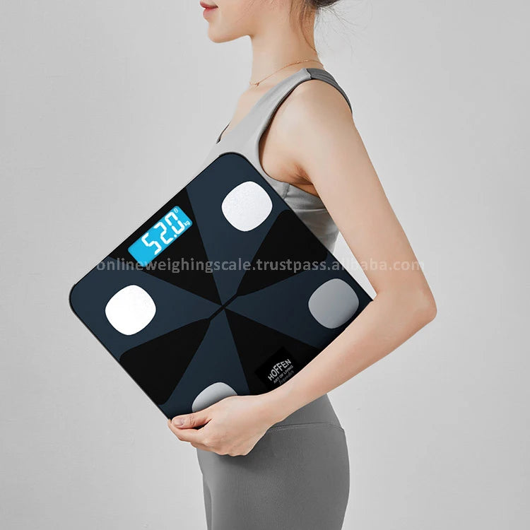 Electronics Smart Glass Modern LCD Bathroom Kitchen Scale 180 kg 100 g for Digital Body Fat BMI Sensor App-Connected