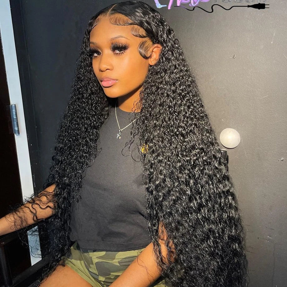 Sholove Deep Wave 13x4 Full Lace Wig Natural Color Full Lace Frontal Wig Brazilian Human Hair Wig for Women