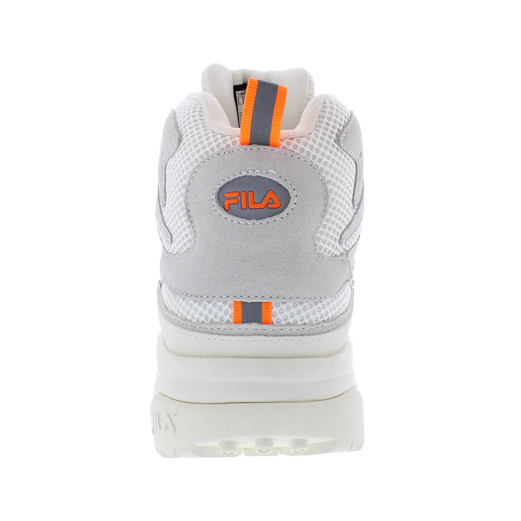 Fila Men's Ranger Boot Shoes High Cut Retro Style Cream Orange PU Upper Mesh Lining Lace Up Sporty Walking Sneakers