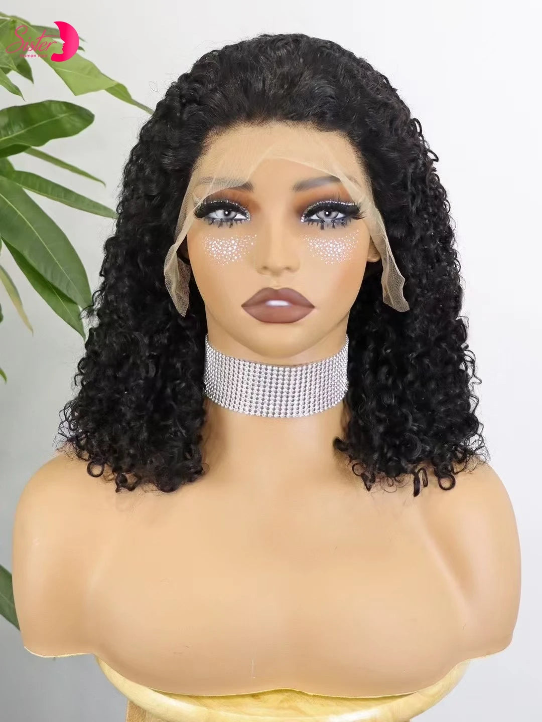 Premium 350% Density Kinky Curly Human Hair Wig - 13x4 Lace Front Bob Wig for Women