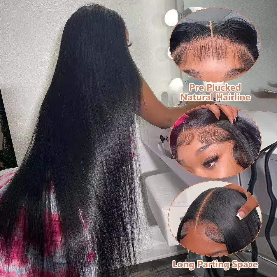30 32 Inch 300 Density Bone Straight 13X4 Hd Lace Frontal Wig Wear Go 5x5 Glueless Wig Pre Plucked 100% Human Hair For Women