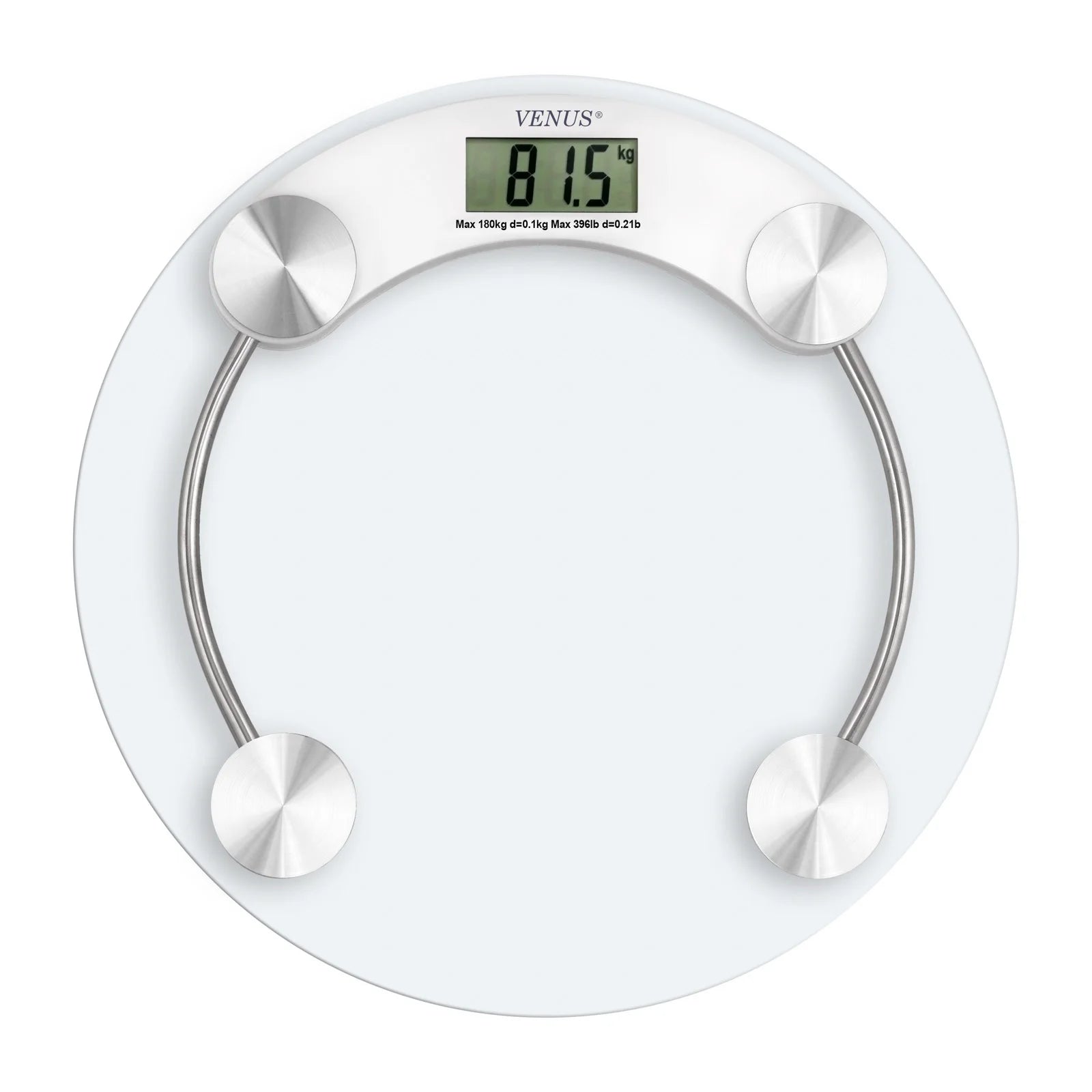 Transparent 180 kg Tempered Glass Body Eco-Friendly Durable Non-Slip Adjustable Bathroom Weighing Scale High Strain Gauge Sensor