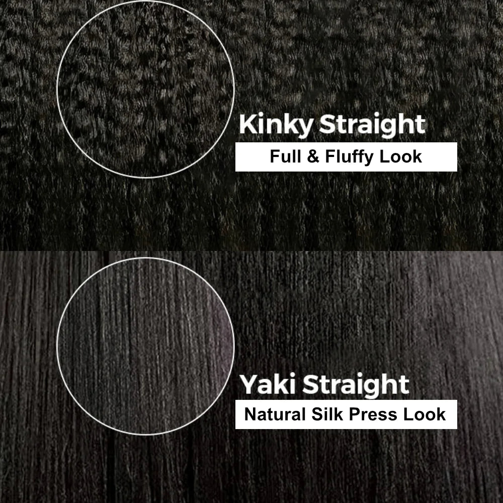 UNice Yaki Straight V Part Wig Human Hair Clip-in Upgrade U Part Wigs Beginner Friendly Easy Blend Human Hair Wigs 150% Density