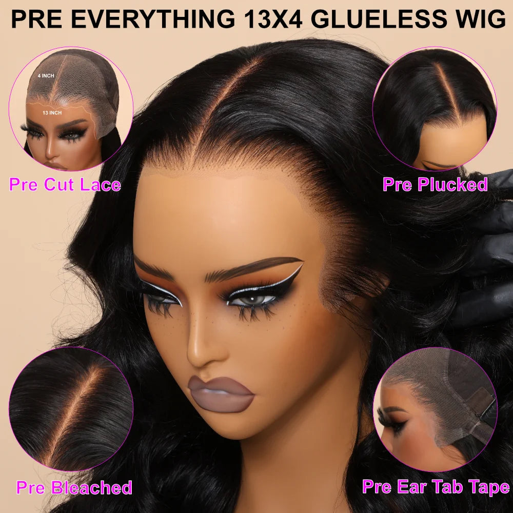 UNice Pre Everything Frontal Wig Pre Bleached Pre Cut 13x4 Lace Front Wig Straight Lace Front Wig Human Hair Wear Go Lace Wigs