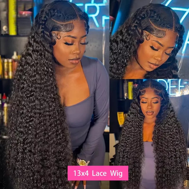 Moisie Deep Wave 13x4 Full Lace Wig Natural Color Full Lace Frontal Wig Brazilian Human Hair Wig for Women