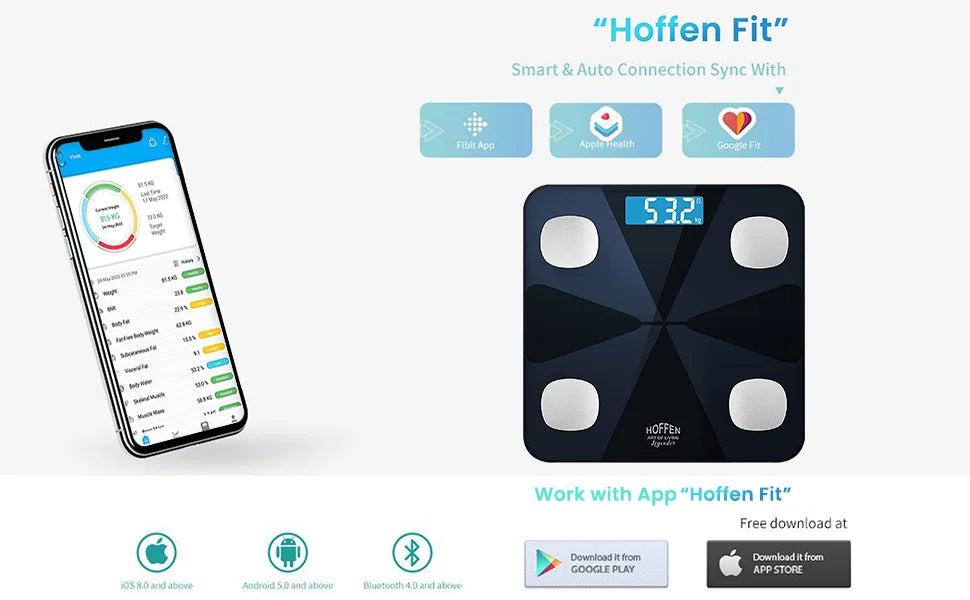 Electronics Smart Glass Modern LCD Bathroom Kitchen Scale 180 kg 100 g for Digital Body Fat BMI Sensor App-Connected