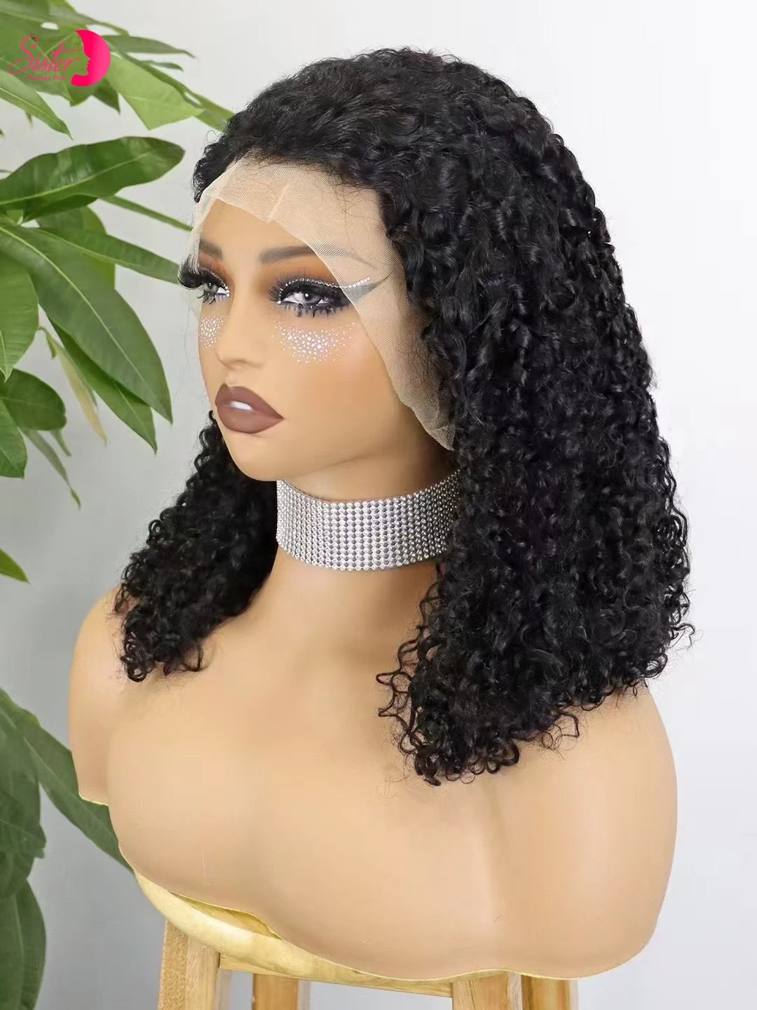 Premium 350% Density Kinky Curly Human Hair Wig - 13x4 Lace Front Bob Wig for Women