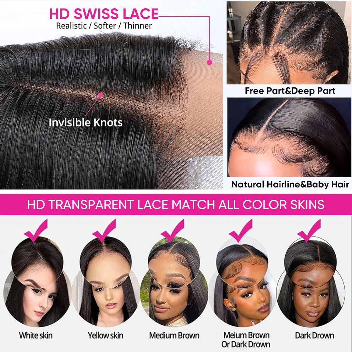 5x5 Lace Glueless Wig Human Hair To Wear Short Bob Wigs For Women Bone Stright Remy Precut 13x4 HD Lace Frontal Wig 200 Density