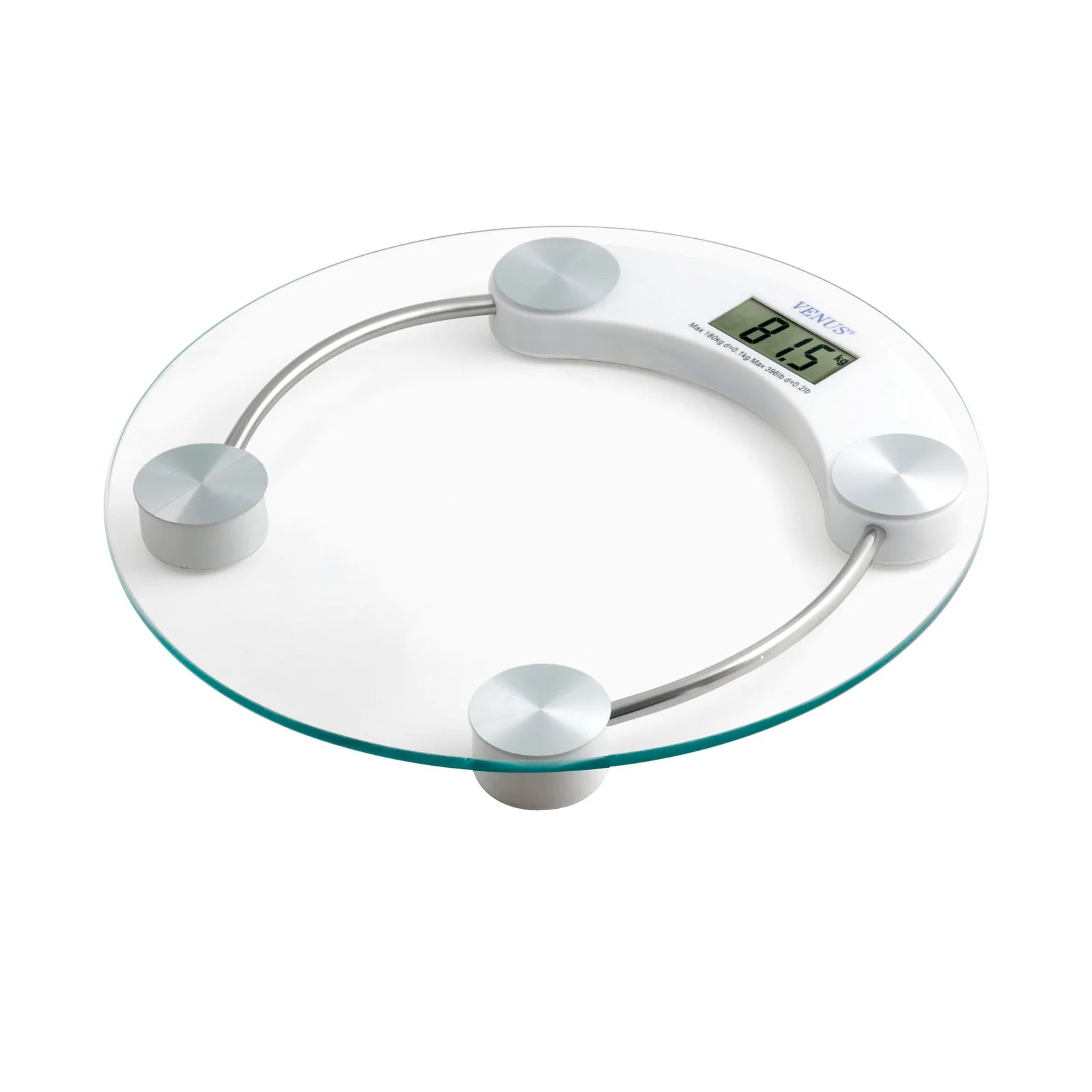 Transparent 180 kg Tempered Glass Body Eco-Friendly Durable Non-Slip Adjustable Bathroom Weighing Scale High Strain Gauge Sensor