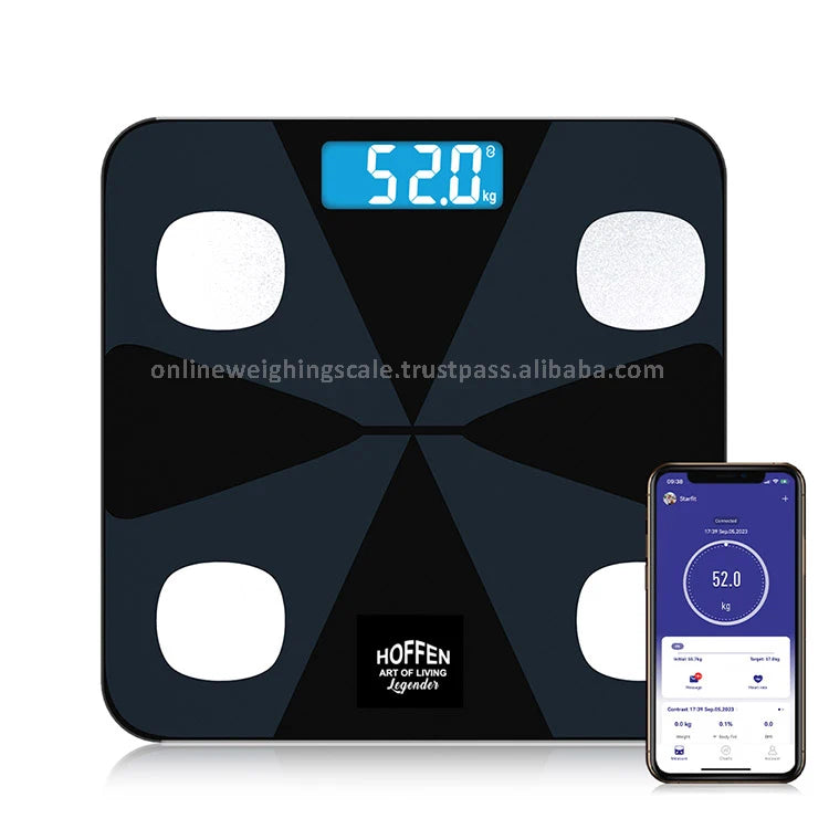 Electronics Smart Glass Modern LCD Bathroom Kitchen Scale 180 kg 100 g for Digital Body Fat BMI Sensor App-Connected