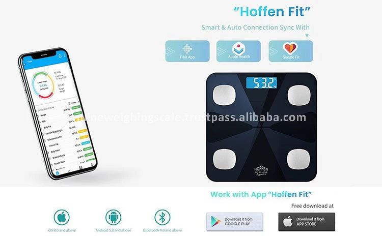 Electronics Smart Glass Modern LCD Bathroom Kitchen Scale 180 kg 100 g for Digital Body Fat BMI Sensor App-Connected