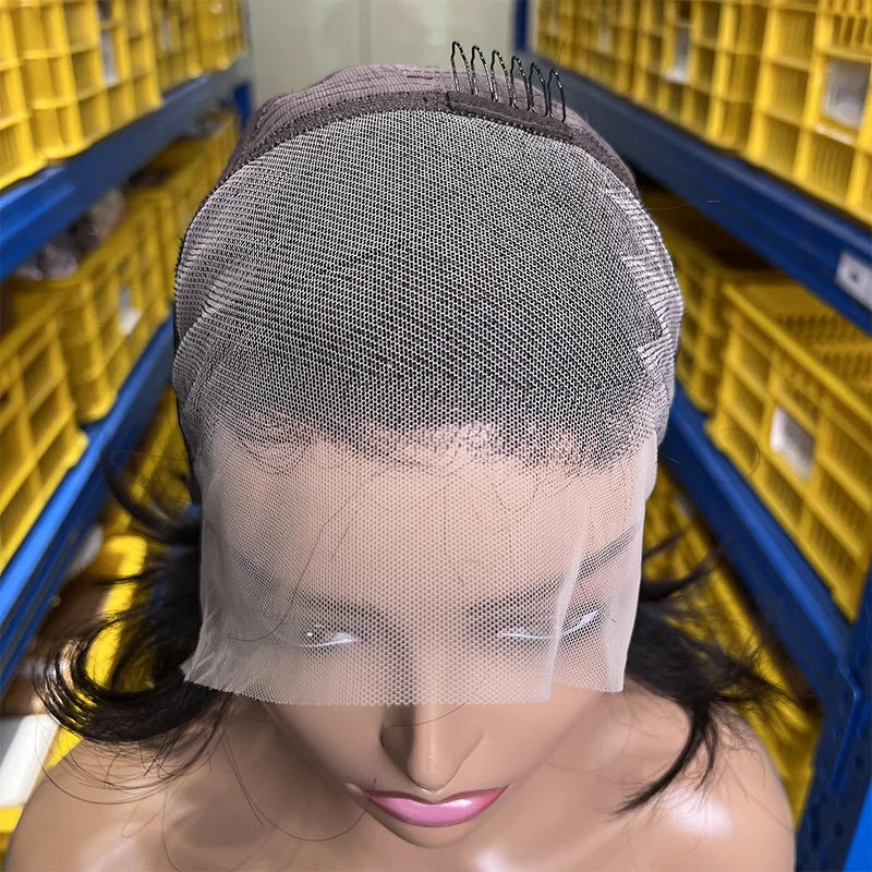 Short Straight Pixie Cut 13*4 Lace Frontal Human Hair Wig Preplucked for Black Women Transparent Lace Closure Short Wig