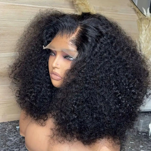 Bob Wigs Human Hair Deep Wave Curly Short Bob Wigs 13X4 Transparent Lace Front Wigs 200% Density 100% Human Hair For Black Women