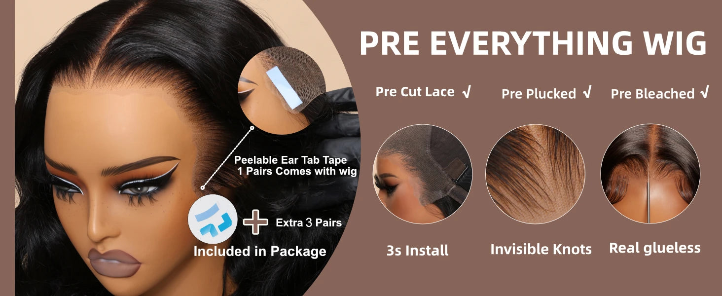 UNICE Hair 13x4 Pre-Everything Lace Frontal Wig Black Cherry Layered Straight Wig Pre Cut Pre Bleached Human Hair Lace Front Wig