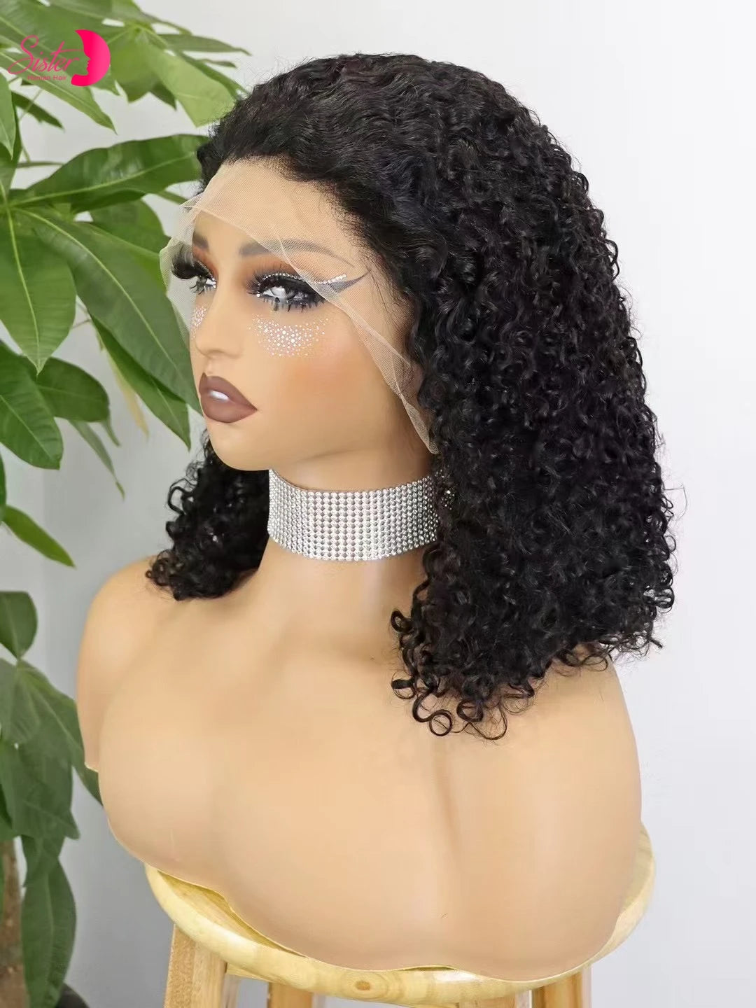 Premium 350% Density Kinky Curly Human Hair Wig - 13x4 Lace Front Bob Wig for Women
