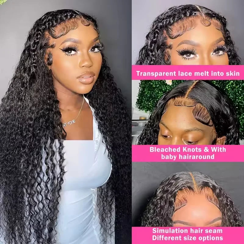 Moisie Deep Wave 13x4 Full Lace Wig Natural Color Full Lace Frontal Wig Brazilian Human Hair Wig for Women