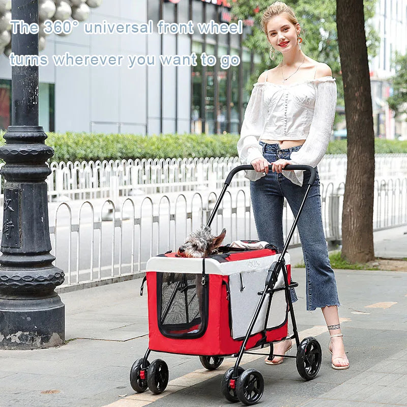 (Ready to Ship) Cheap Wholesale Manufacture Pet Stroller Detachable Carrier Multipurpose Dog Stroller with Private Space