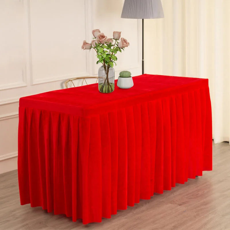 Mantel De Terciopelo Conference Decor 100% Polyester Custom Size Welcome Plain Color Solid Design Velvet Tablecover Table Cloth