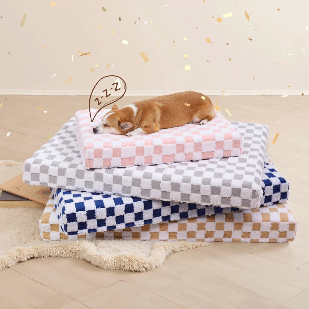 Orthopedic Support Dog Bed with Memory Foam Waterproof Reversible Luxury Velvet Pet Bed for Large Medium Dogs