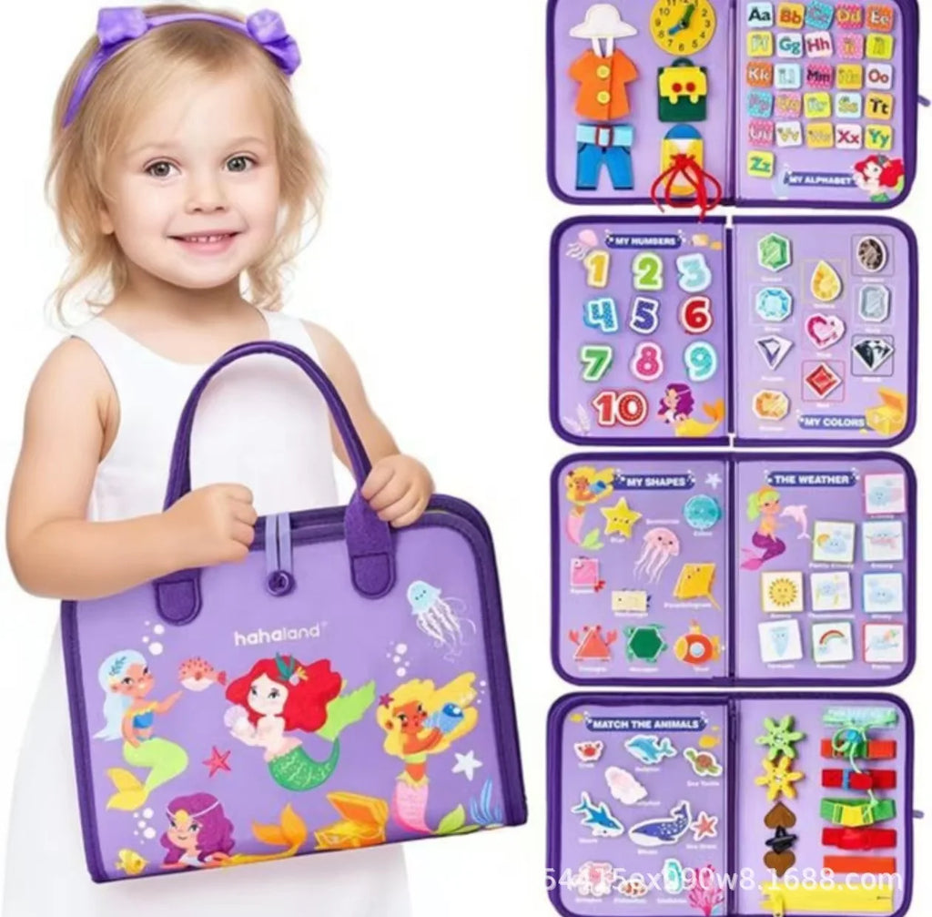 Montessori Education Sensory Soft Book Wool Felt Early Education DIY Board Puzzle Quiet Intelligence Busy Board for Kids