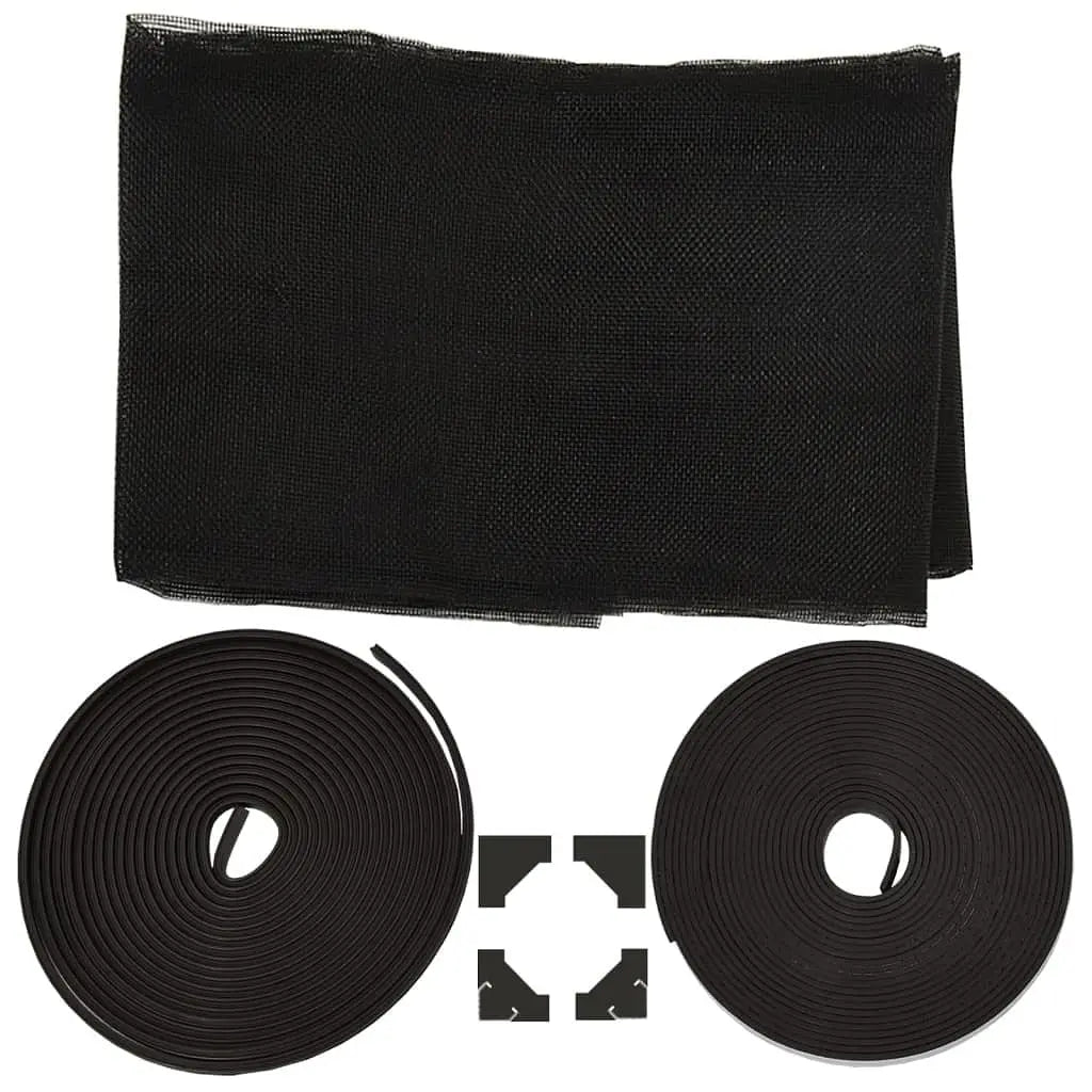 W2B VidaXL Modern Anthracite Fiberglass Insect Screen 31.5x55.1 in Anti-Mosquitoes Netting Pet Polyester PP Aluminum Material