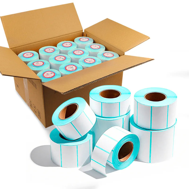 LTLL BPA Free 30x15 mm 1500 Sheet Waterproof Adhesive Blank Mini Direct Thermal Sticker Label Roll for Supermarket Barcode