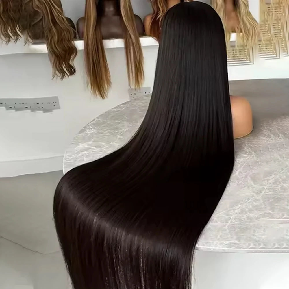 Raw Vietnamese Hair Super Double Drawn Bone Straight Lace Front Wigs Hight Quality Single Drawn Human Hair Wigs for Black Women