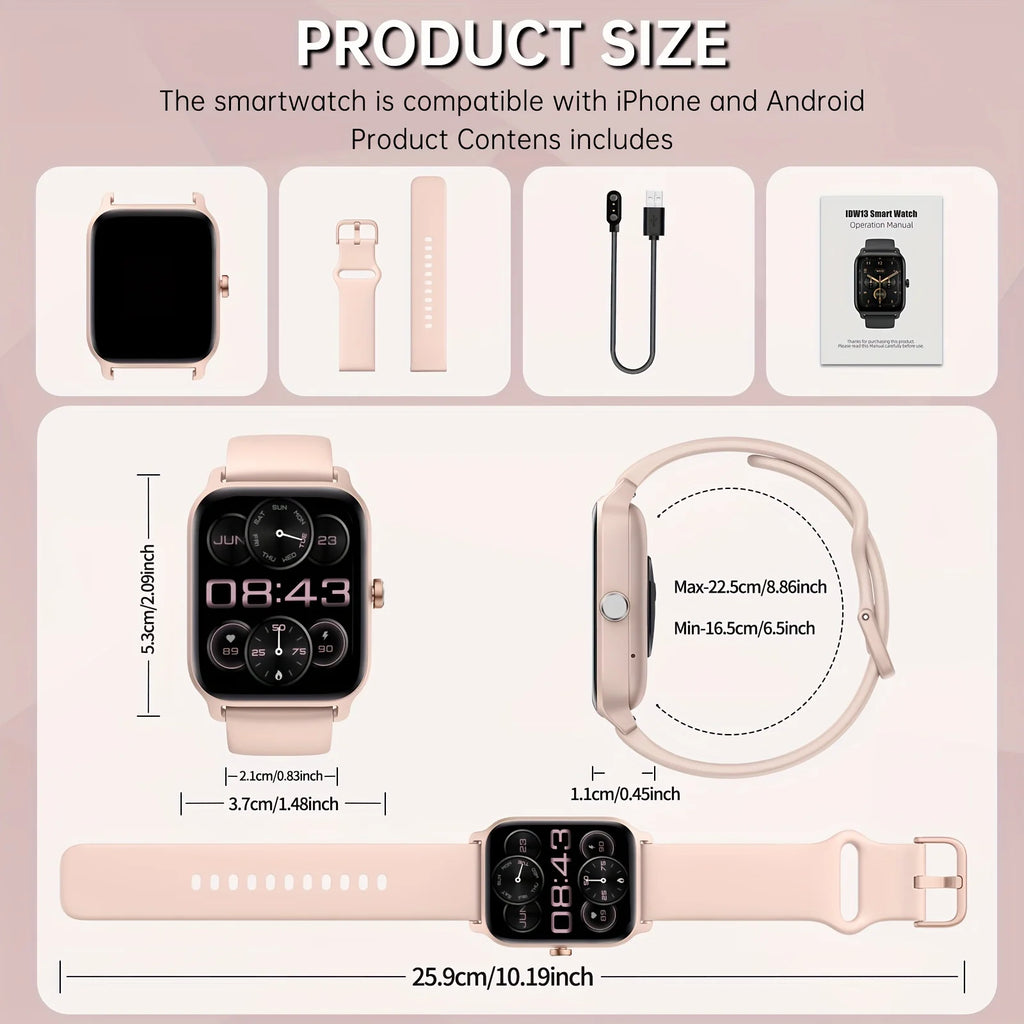 Hot New 2.01-Inch Touchscreen Dual-Strap Smartwatch, Unisex, HD Call Quality, Step & Calorie Tracking, Music & Message
