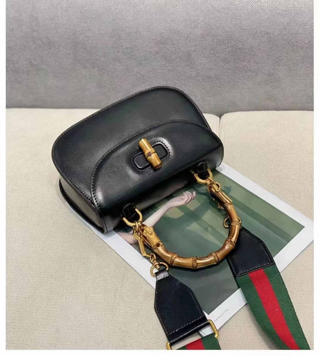 2025 Custom Famous Brands Designer Women Bamboo Handle Handbags Customizable Luxury Real Leather Ladies Hand Bags Crossbody