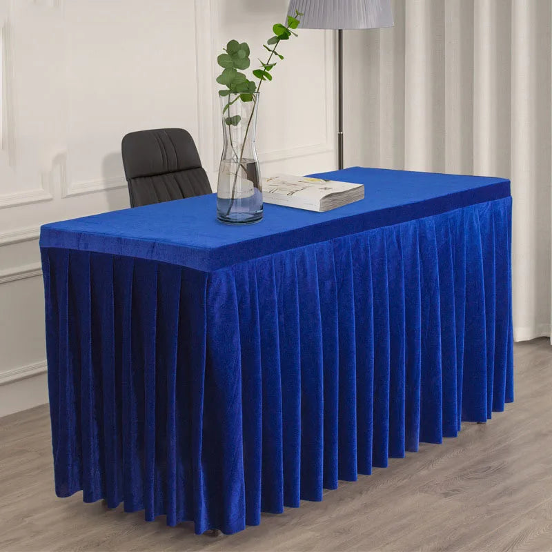 Mantel De Terciopelo Conference Decor 100% Polyester Custom Size Welcome Plain Color Solid Design Velvet Tablecover Table Cloth