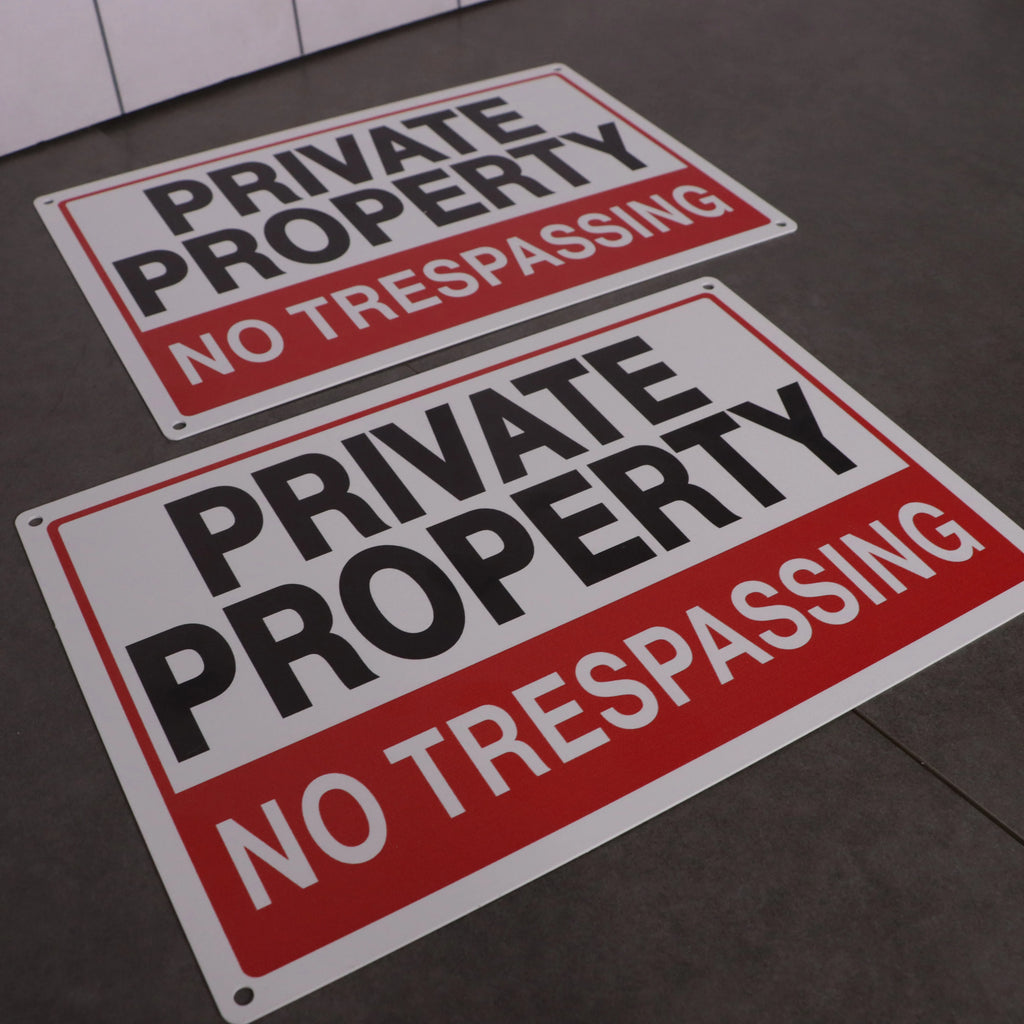 USA Warehouse Free Shipping Stainless Steel Private Property No Trespassing Sign  Durable    Fast Shipping Warning Signs