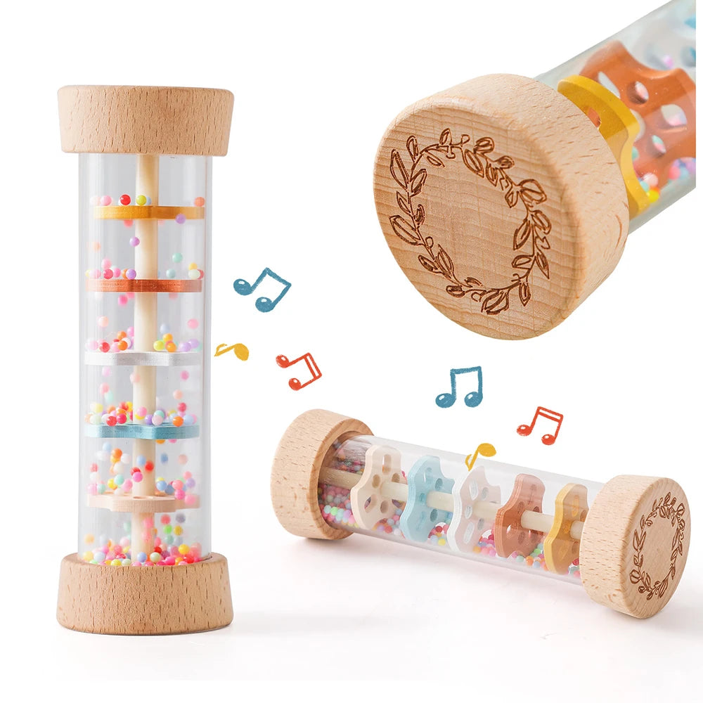 Rain Drum Orff Percussion Instrument Rain Sound Simulation rainbow Hourglass Sandbell Early Education AIDS