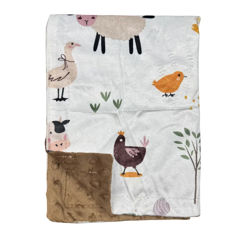 CPC Certification 30x40 Custom Graphics rainbow Blanket Baby Dots Mink Receiving Blanket Swaddle Animal Minky Dot Baby Blanket