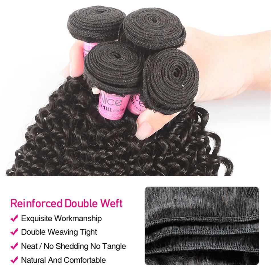 Unice Hair Mongolian Kinky Curly Hair Bundles Afro Kinky Curly Hair Curly Human Hair Bundles Weaves 1/3/4 bundles deal
