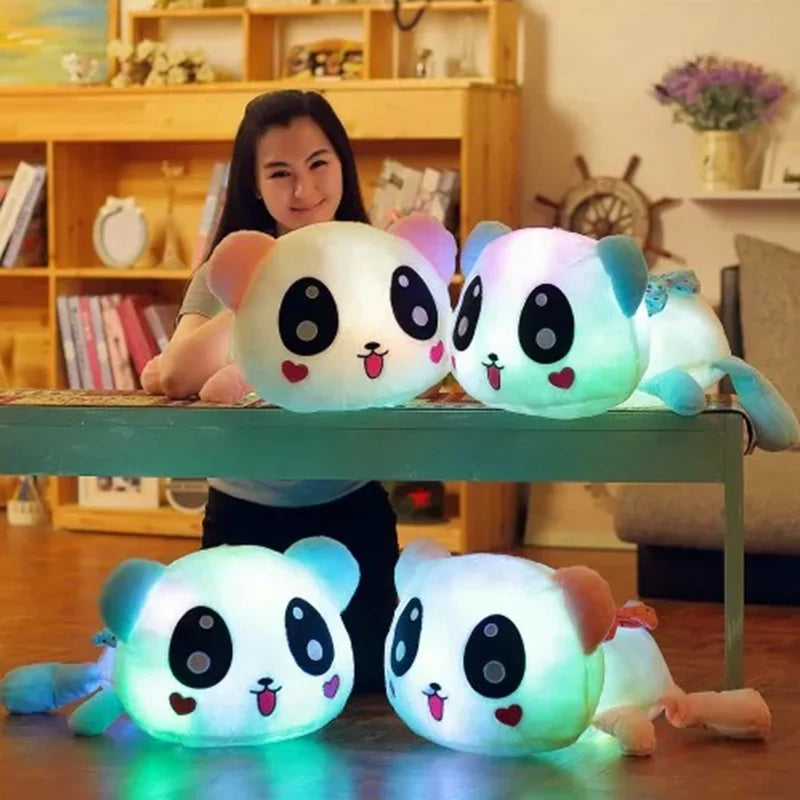 Wholesale Hot Selling LED Kid Gift Plush Stuffed Electronic Plush Toys Light up Pillows Cute Led Panda Plush Pillow