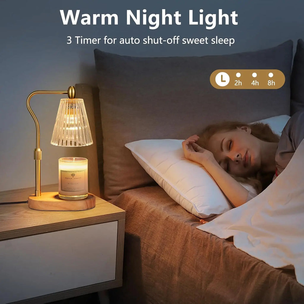 Candle Warmer Lamp with Timer and Dimmer Adjustable Height,Electric Wax Melt Warmer for Scented Jar Candles Home Decor Gifts