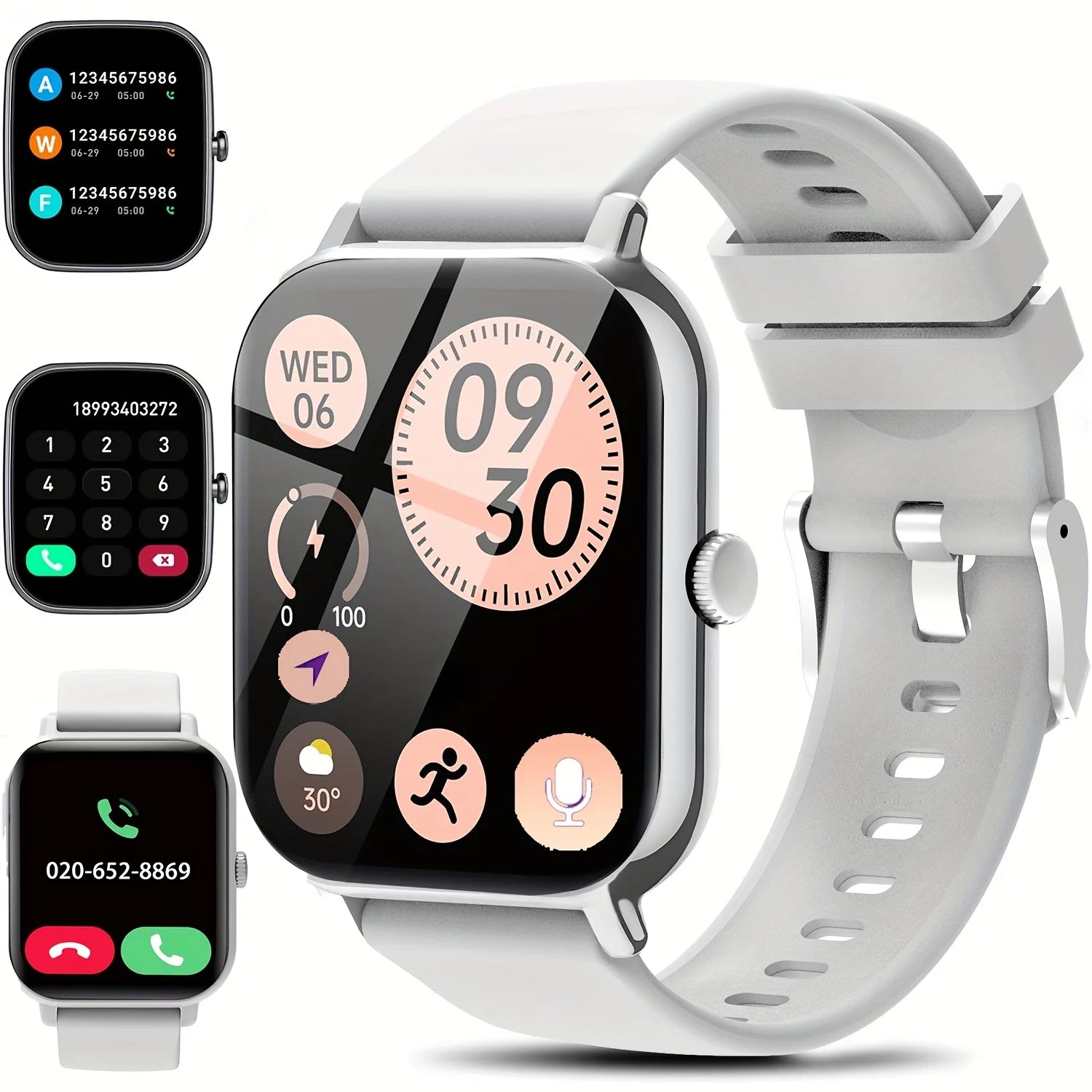 New Fashionable Smartwatch, Compatible with IPhone/Android Phones, Information Phone Reminders, Built-in Microphone for High