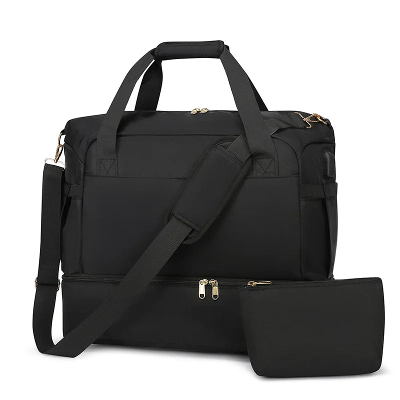 Custom LOGO Travel Luggage Bag With Shoes Compartment Sport Gym Duffel Bag Large Capacity Weekender Travel Handbag