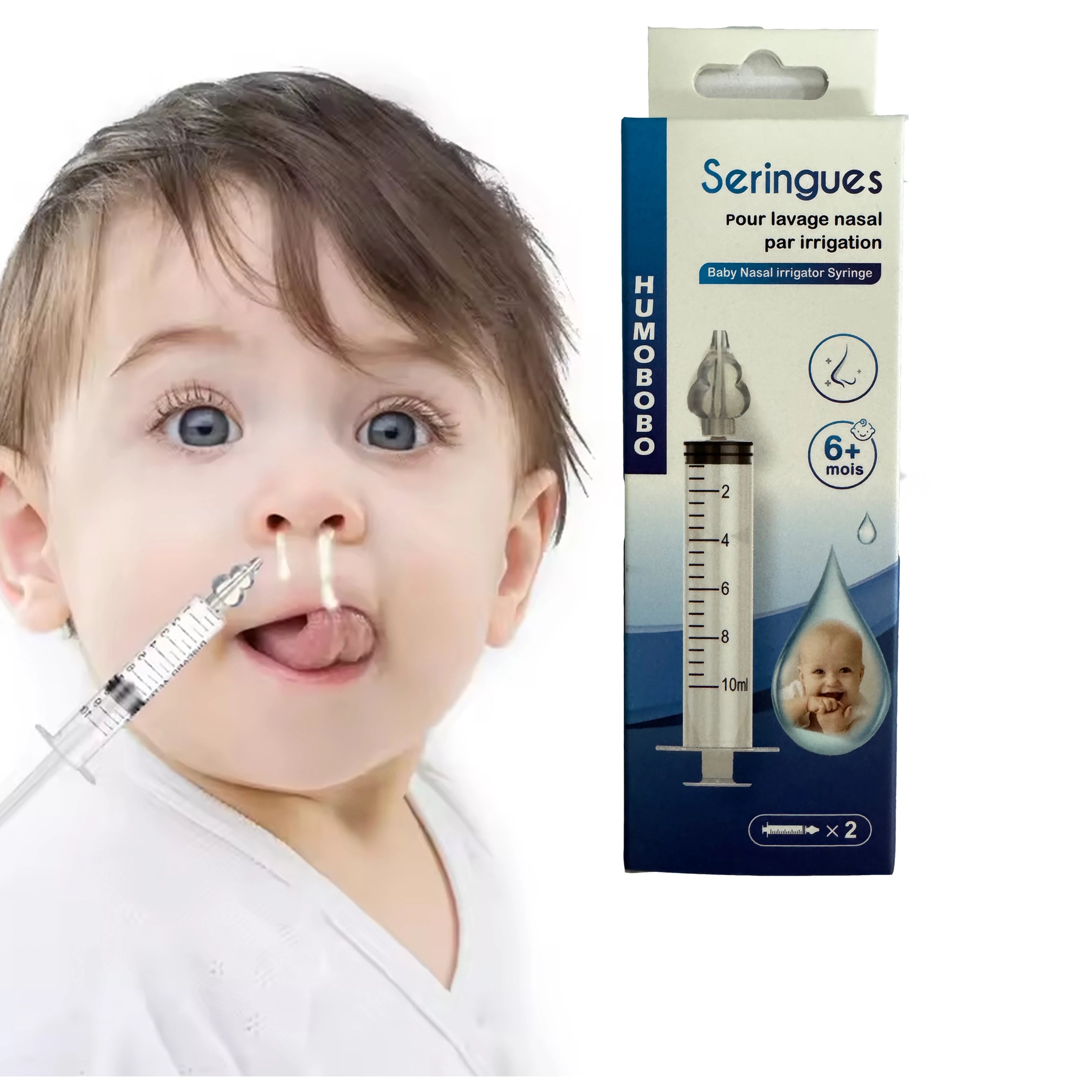 New ROHS and CE Manufacture 10 ml Infant Syringe Nasal Irrigator Baby Rhinitis Nasal Washer Needle Tube Baby Nose Aspirator
