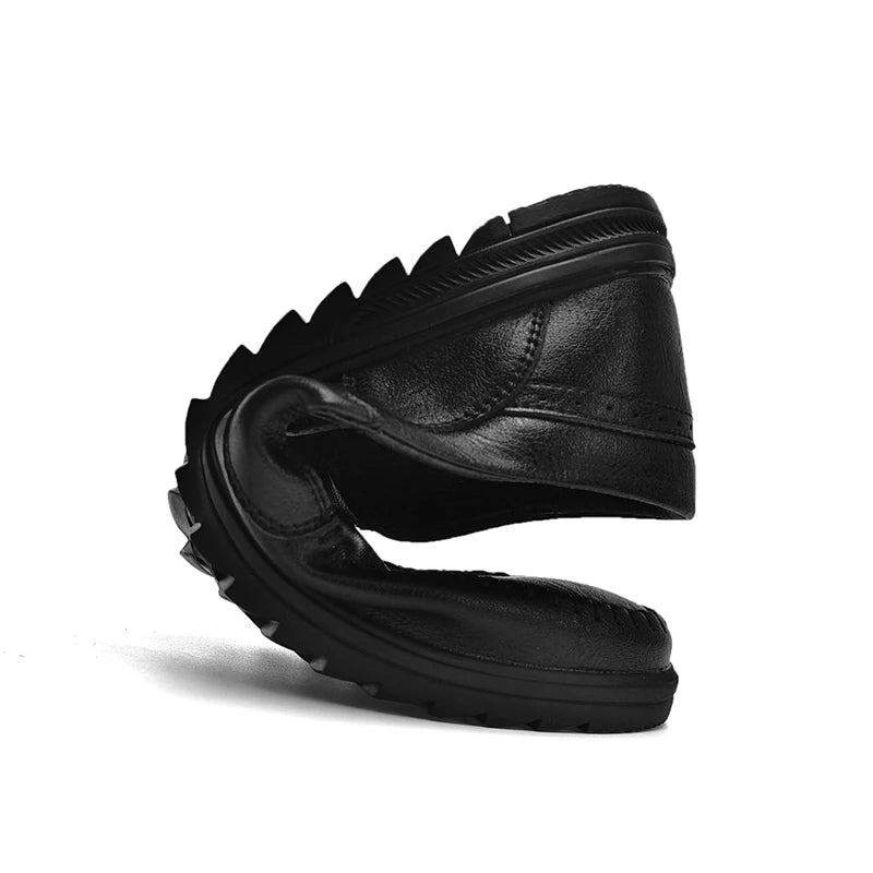 New High Quality Wholesale Moccasin Homme En Cuir Men Black Leather Dress Shoes Slip-on Fashion Brand Cheap Factory Oem