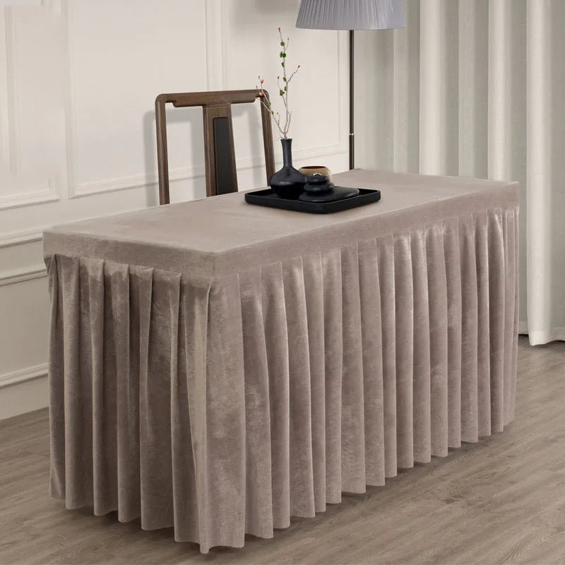 Mantel De Terciopelo Conference Decor 100% Polyester Custom Size Welcome Plain Color Solid Design Velvet Tablecover Table Cloth