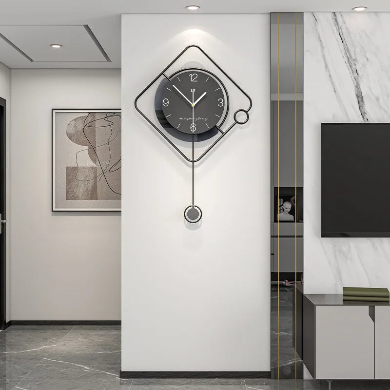 Creative Home Decorative Nordic Metal 3d Modern Minimalist Wall Clock for Living Room Office Shop