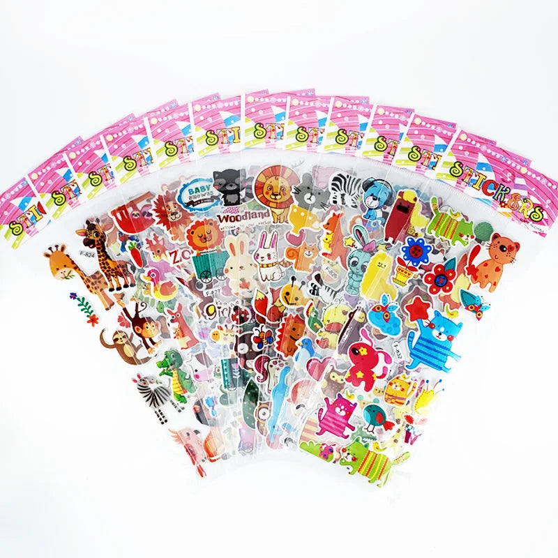 12Sheets/Set Military Fans Weapon Gun Pistol Stickers for Kids Boys PVC Bubble Scrapbook DIY Toys