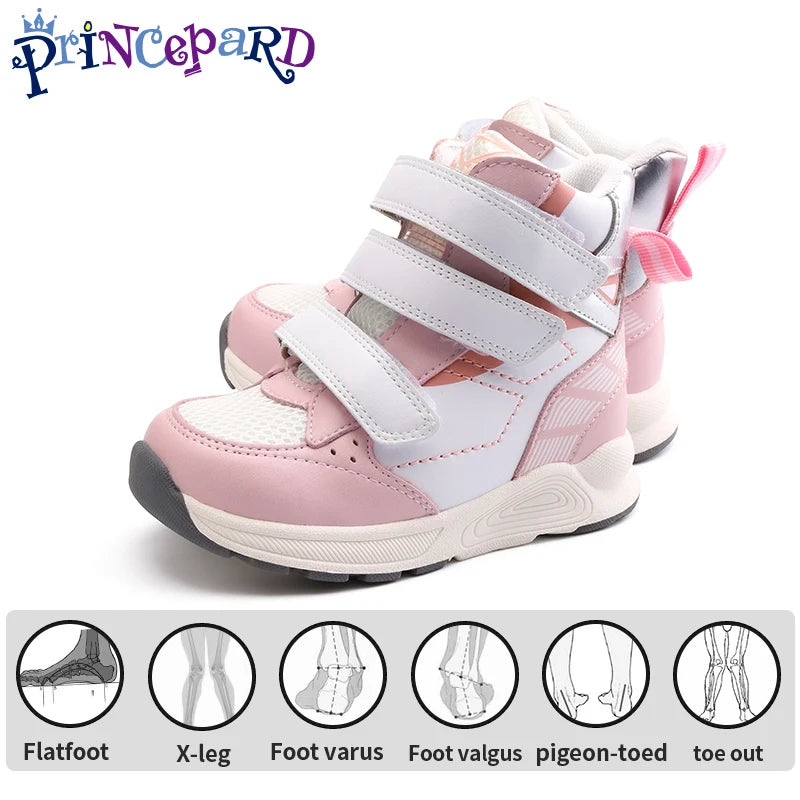 Princepard New Arrival Orthopedic Kids Shoes High-Top Corrective Boots with Arch Ankle Support Winter & Spring Boot for Toddlers