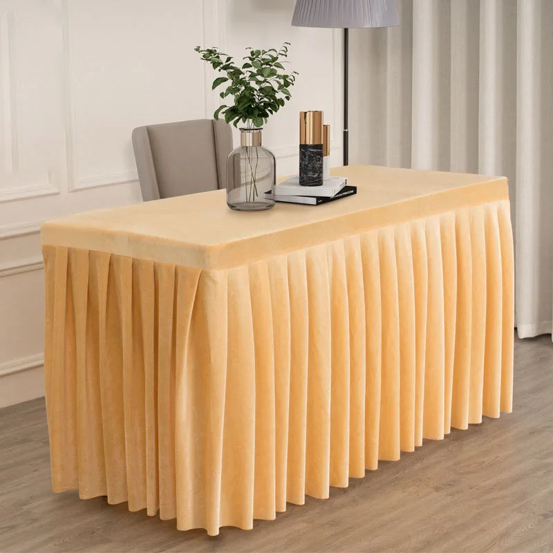 Mantel De Terciopelo Conference Decor 100% Polyester Custom Size Welcome Plain Color Solid Design Velvet Tablecover Table Cloth