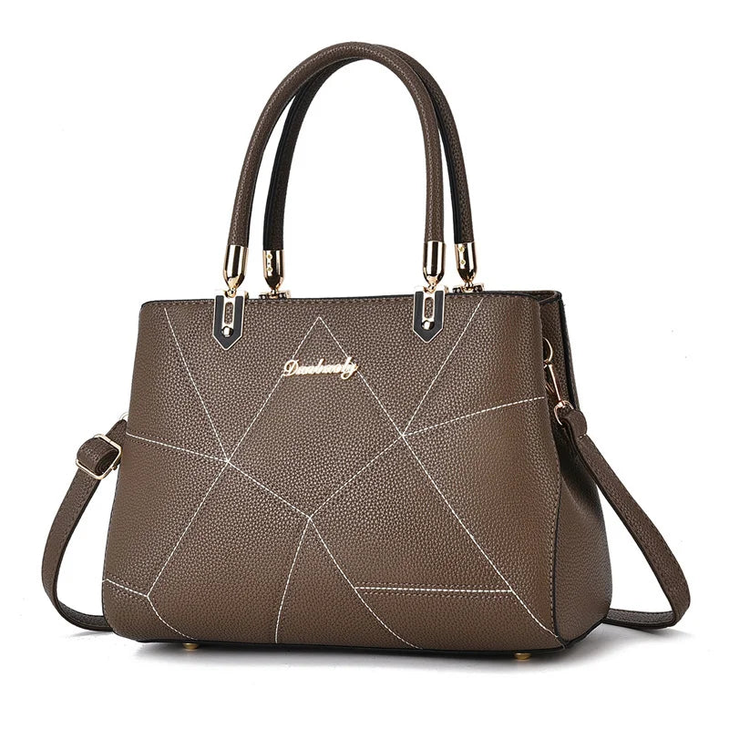 Ladies Luxury PU Leather Handbags Large Capacity Fashion Handbags for Women with Zipper Closure Ladies Handbag Set