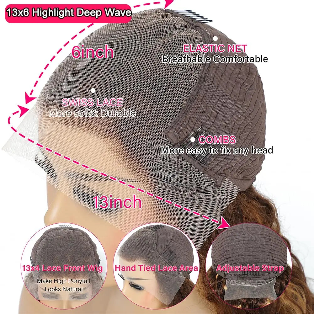 Raw Brazilian P4/27 Blonde Highlight Body Wave Lace Front Human Hair Wig HD 13X4 Lace Frontal Wigs for Black Women